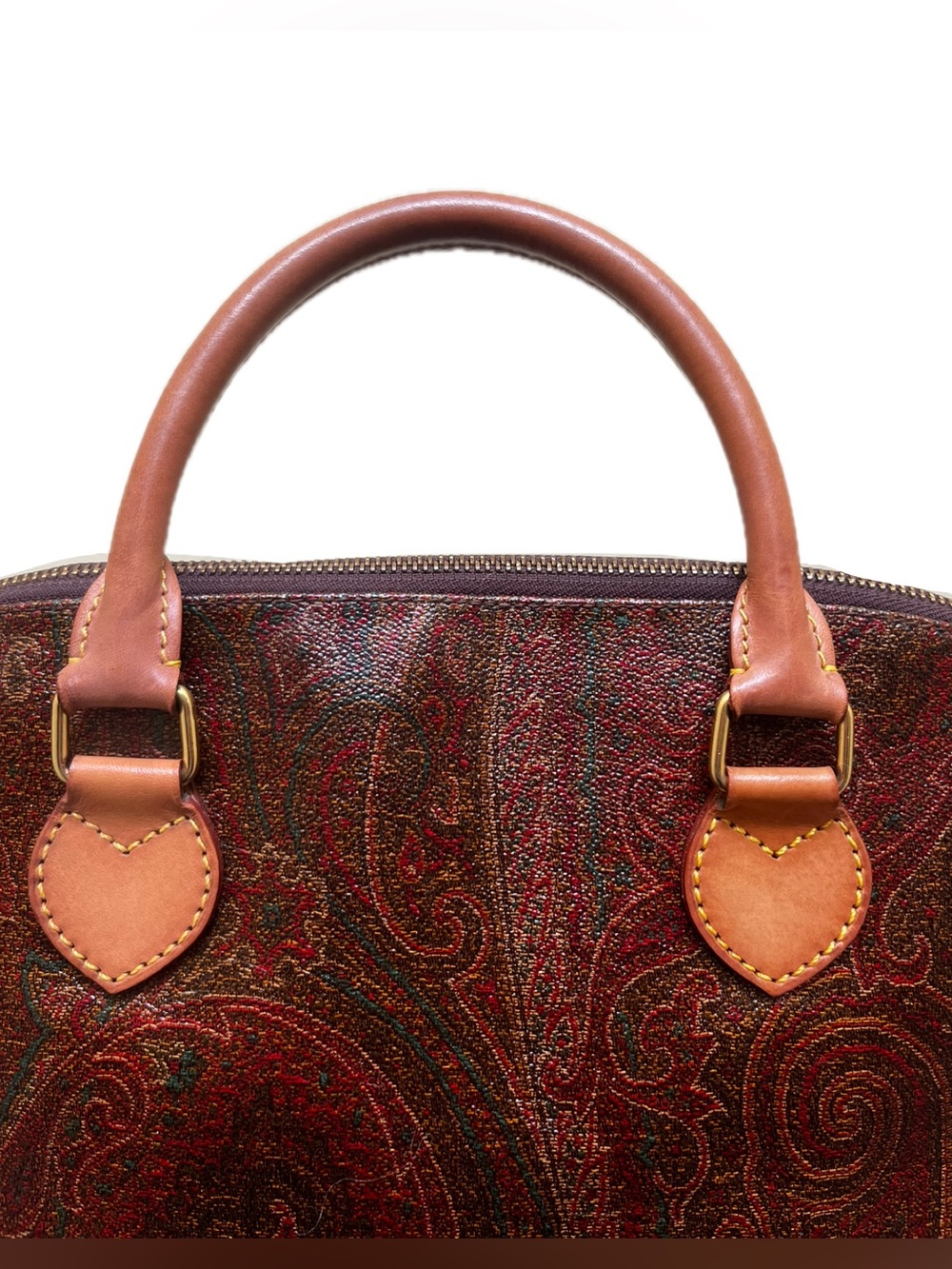 Etro Vintage Milano Alma Style Paisley Burgundy Bag 1996 - Picture 8 of 16